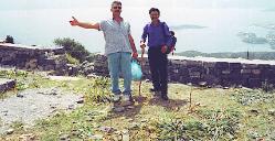 Panos and Yiorgos above Mirabello Bay.  Photo by Nikki Rose.